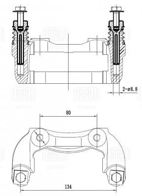 Скоба суппорта для а/м ВАЗ 2112 "TRIALLI" переднего CF350145 TRIALLI