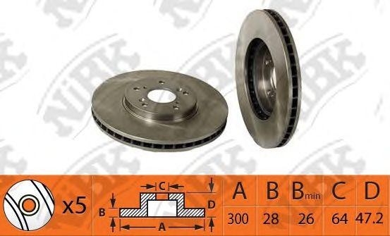 Диск тормозной ACURA TL Type-S 3.2L 96-07 RN1413 RN1413 NIBK