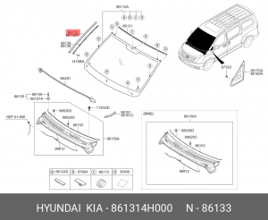 HYUNDAI GRAND STAREX (2007>) лев. 861314H000 HYUNDAI KIA