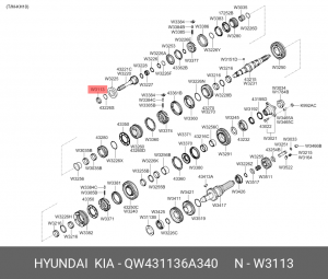 Сальник HYUNDAI HD120 (KH10) КПП вала первичного (43х63х9) OE QW431136A340 HYUNDAI KIA