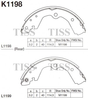Колодки тормозные барабанные Nissan Micra,March K11,K12 4WD 92- K1198 K1198 MK KASHIYAMA