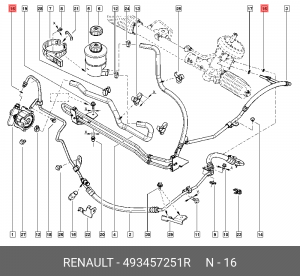 Кольцо уплотнительное RENAULT Duster ГУРа OE 493457251R RENAULT