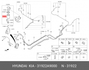 фильтр топливный! \ Hyundai 31922A9000 HYUNDAI