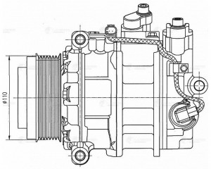 Компрессор кондиц. для а/м Mercedes-Benz ML W164 05-/GL X164 06- 3.0CDI 7PK LCAC LCAC 1553 LUZAR