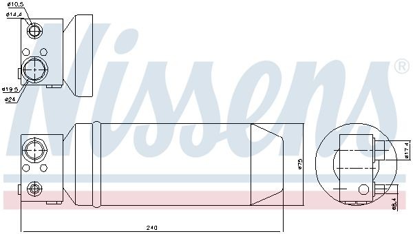 осушитель кондиционера! 240x75\Scania R 08.95> 95113 NISSENS