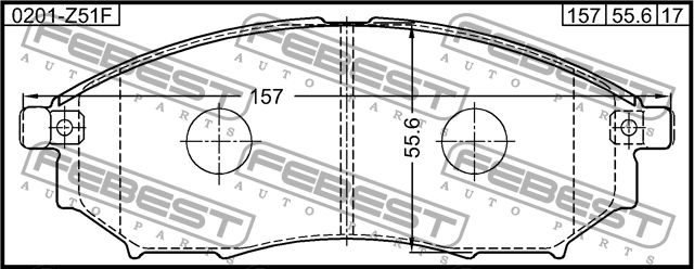 Колодки передние NISSAN QASHQAI 08- 0201-Z51F 0201-Z51F FEBEST