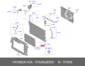 Радиатор кондиционера HYUNDAI Palisade (19-) (3.5/3.8) OE 97606S8500 HYUNDAI KIA