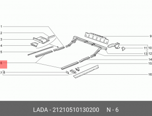 Лонжерон пола ВАЗ-2121,21213 средний АвтоВАЗ 21210-5101302-00 LADA VAZ