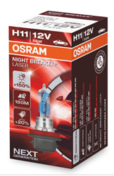 Лампа 12V H11 55W PGJ19-2 +150% 3750K Night Breaker Laser OSRAM 64211NL OSRAM