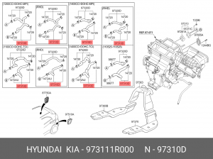 Патрубок HYUNDAI Solaris KIA Rio (11-) системы охлаждения OE 97311-1R000 HYUNDAI KIA