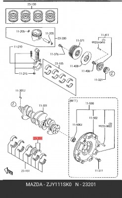 ZJY111SK0 MAZDA Полукольца комплект 0.25 ZJY111SK0 MAZDA