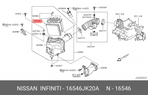 фильтр воздушный!\ Nissan 350Z 02-09 16546-JK20A NISSAN