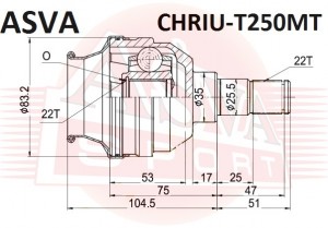 ШРУС ВНУТРЕННИЙ ЛЕВЫЙ 22X35X22 CHRIUT250MT CHRIU-T250MT ASVA
