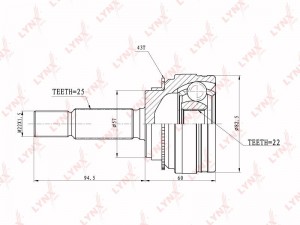 ШРУС наружный CO-3657A LYNXAUTO