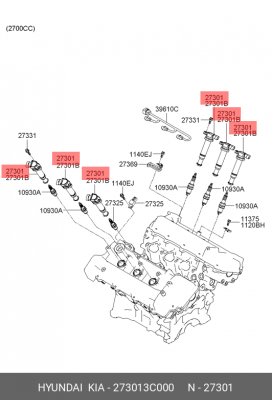 катушка зажигания!\ Hyundai, KIA 27301-3C000 MOBIS