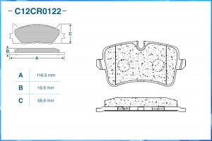 Тормозные колодки задние Low Metallic C12CR0122 C12CR0122 CWORKS