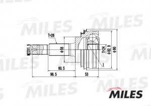ШРУС наружный TOYOTA CAMRY/CARINA/COROLLA 1.6-2.0 83-92 (GKN 302110) GA20464 GA20464 MILES