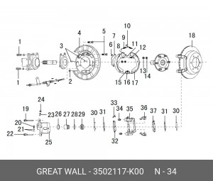 ПЫЛЬНИК ПАЛЬЦА ЗАДНЕГО СУППОРТА GW HOVER,SAFE F1 (10719120/090720/0010599, КИТАЙ 3502117K00 GREAT WALL