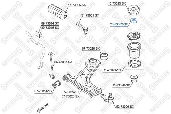 873 1602=OE [94535236] !подшипник опоры аморт.\ Daewoo Nubira 97>/Lacetti 04> 26-73002-SX STELLOX