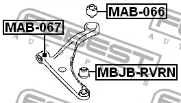 Пыльник шаровой опоры MITSUBISHI LANCER/MIRAGE CJ 1995-2003 MBJB-RVRN MBJB-RVRN FEBEST