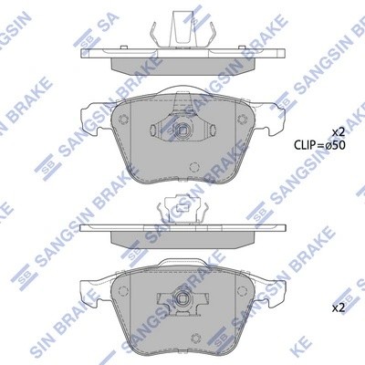 Колодки тормозные VOLVO XC90 (02-14) передние (4шт.) SANGSIN SP1932 SANGSIN