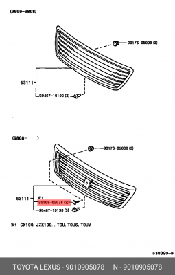 БОЛТ 90109-05078 TOYOTA