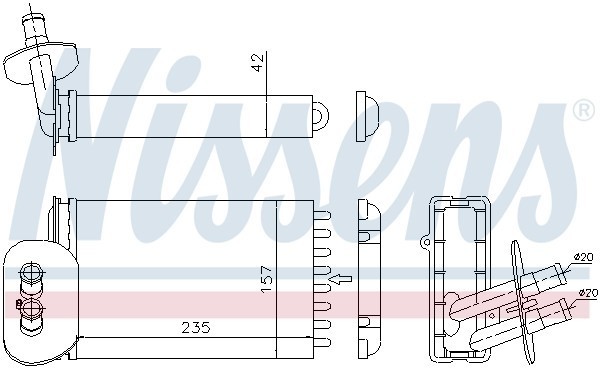 Радиатор отопителя VW T4 NISSENS 73977 NISSENS
