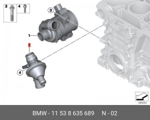 термостат!\ BMW F20/F30/E84 2.0i 11> 11 53 8 635 689 BMW
