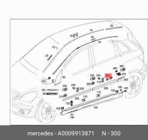 КЛИПСА КРЕПЛЕНИЯ НАКЛАДКИ ДВЕРИ A 000 991 38 71 MERCEDES BENZ