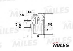 ШРУС наружный AUDI A4 1.6-2.0 00- (с ABS) (GKN 304331) GA20027 GA20027 MILES
