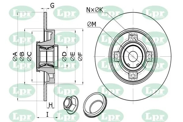 Диск тормозной (с подшипником) C1013PCA C1013PCA LPR