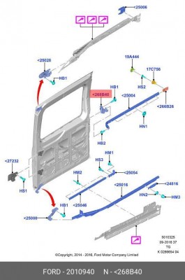 РОЛИК ПРАВОЙ СДВИЖНОЙ ДВЕРИ 2010940 FORD