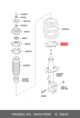 Прокладка KIA Venga пружины передней нижняя OE 546331P000 HYUNDAI KIA