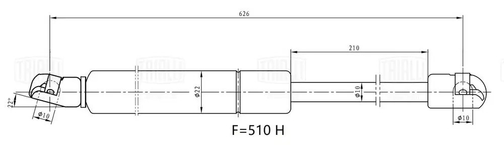 Упор газовый (амортизатор) Honda C-RV (06-) (крышки багажника) (GS 2302) GS2302 TRIALLI