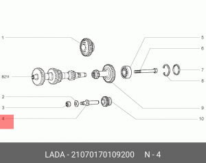 Ось промеж шестерни КПП ВАЗ-2107 (ВАЗ) 21070-1701092-00 LADA VAZ