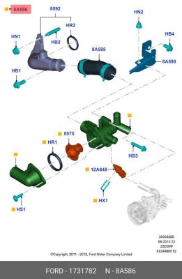 Корпус термостата FORD Transit (11-) (2.2) OE 1 731 782 FORD