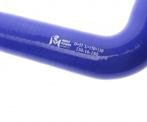 Патрубок угловой силикон (L=150х150мм,d=32 90град.) MEGAPOWER 130-16-180 MEGA POWER