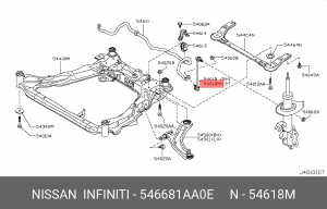 Тяга стабилизатора L NISSAN 54668-1AA0E 546681AA0E NISSAN
