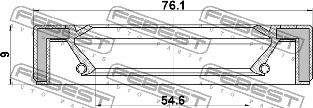 Сальник привода 54.65x76.1x9x9 HYUNDAI CRETA 2016- 95GAY-56760909C 95GAY-56760909C FEBEST