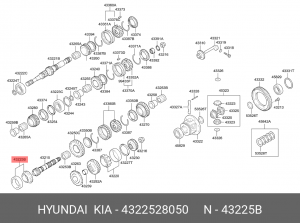 Подшипник КПП HYUNDAI Accent (99-) вала вторичного OE 4322528050 HYUNDAI KIA
