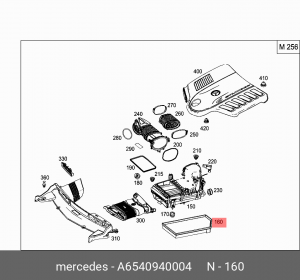Фильтр воздушный MB C/CLS/E/G/GLC/GLE/S 16- MERCEDES-BENZ A654 094 00 04 A6540940004 MERCEDES BENZ