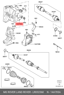 КРОНШТЕЙНBRACKET LR032360 LR032360 LAND ROVER