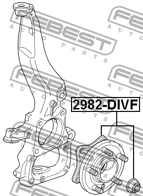 Ступица в сборе передняя LAND ROVER DISCOVERY III 2005-2009 2982-DIVF 2982-DIVF FEBEST