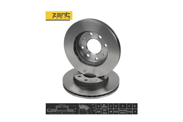 диск тормозной передний! Mitsubishi Galant, Volvo V40 1.8-2.4D 87> Z06062 ZENTPARTS