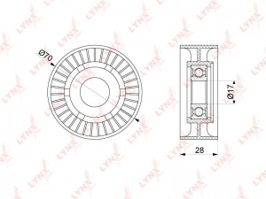 Ролик натяжного механизма / приводной PB-5228 PB-5228 LYNXAUTO