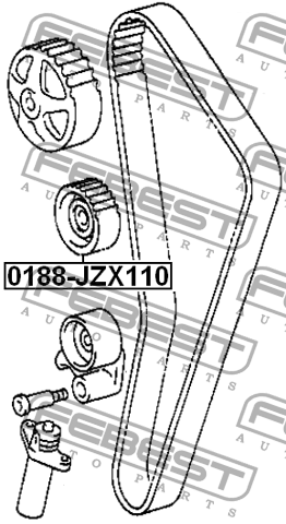 Ролик обводной ГРМ TOYOTA MARK 2/MARK 2 BLIT GX11#,JZX11# 2000.10-2007.06 0188-J 0188-JZX110 FEBEST