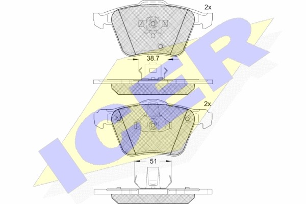 181655 колодки дисковые передние!\ Volvo XC90 2.5iT/3.0i T6 02># 181655 ICER