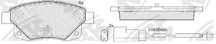 Колодки тормозные дисковые (с датчиком износа) FORD TRANSIT 06-  PN0431W PN0431W NIBK