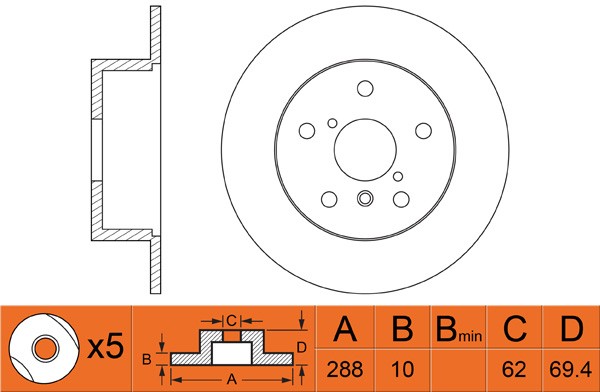 Диск тормозной передний TOYOTA LAND CRUISER 2.4-4.2 75-96 D302мм RN1255 RN1255 NIBK
