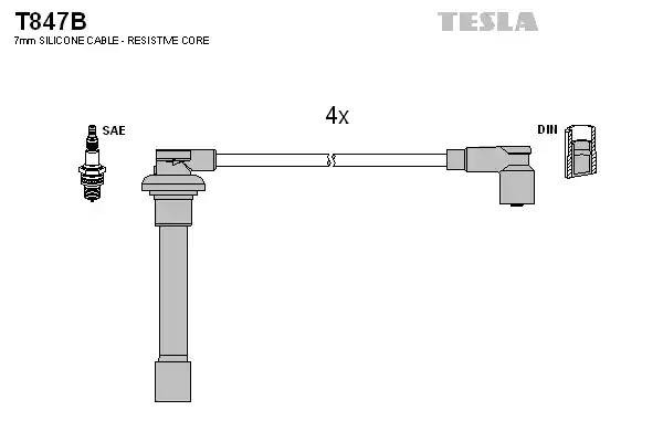 к-кт проводов!\ Honda Civic 1.4-1.8 94> T847B TESLA